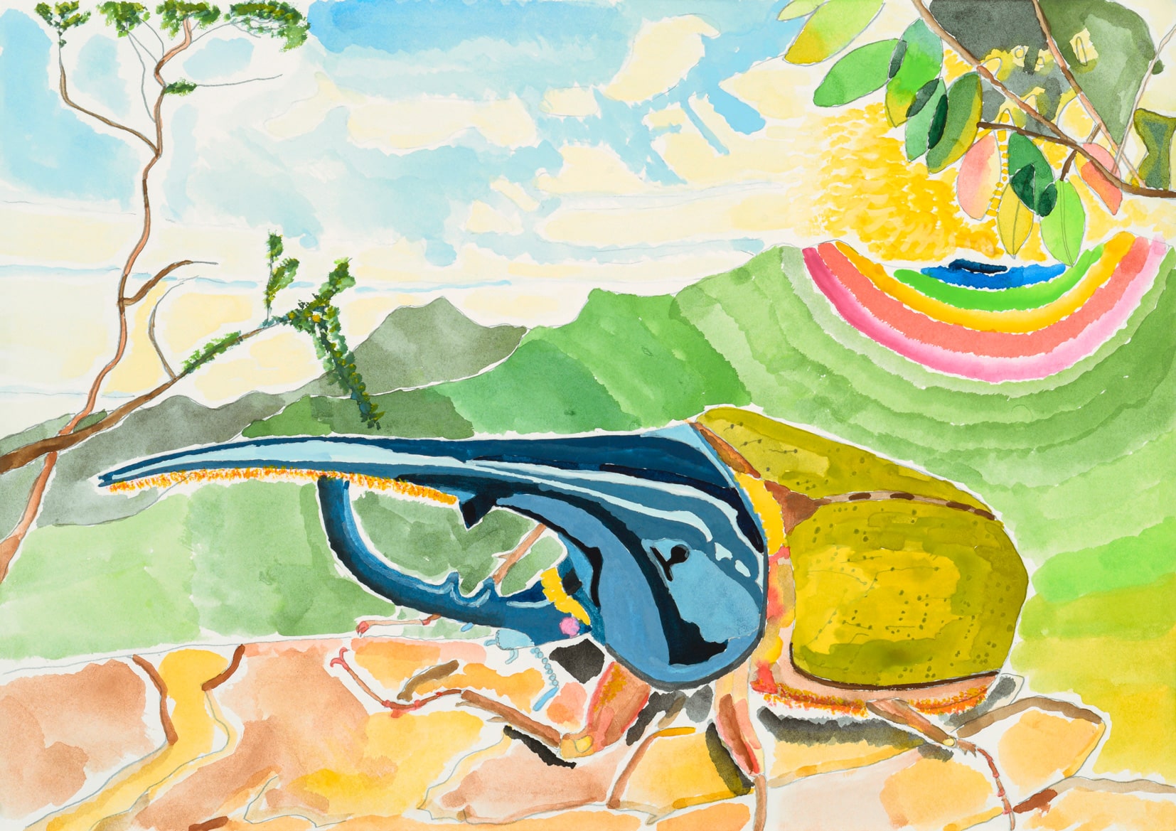 虹とヘラクレスオオカブト