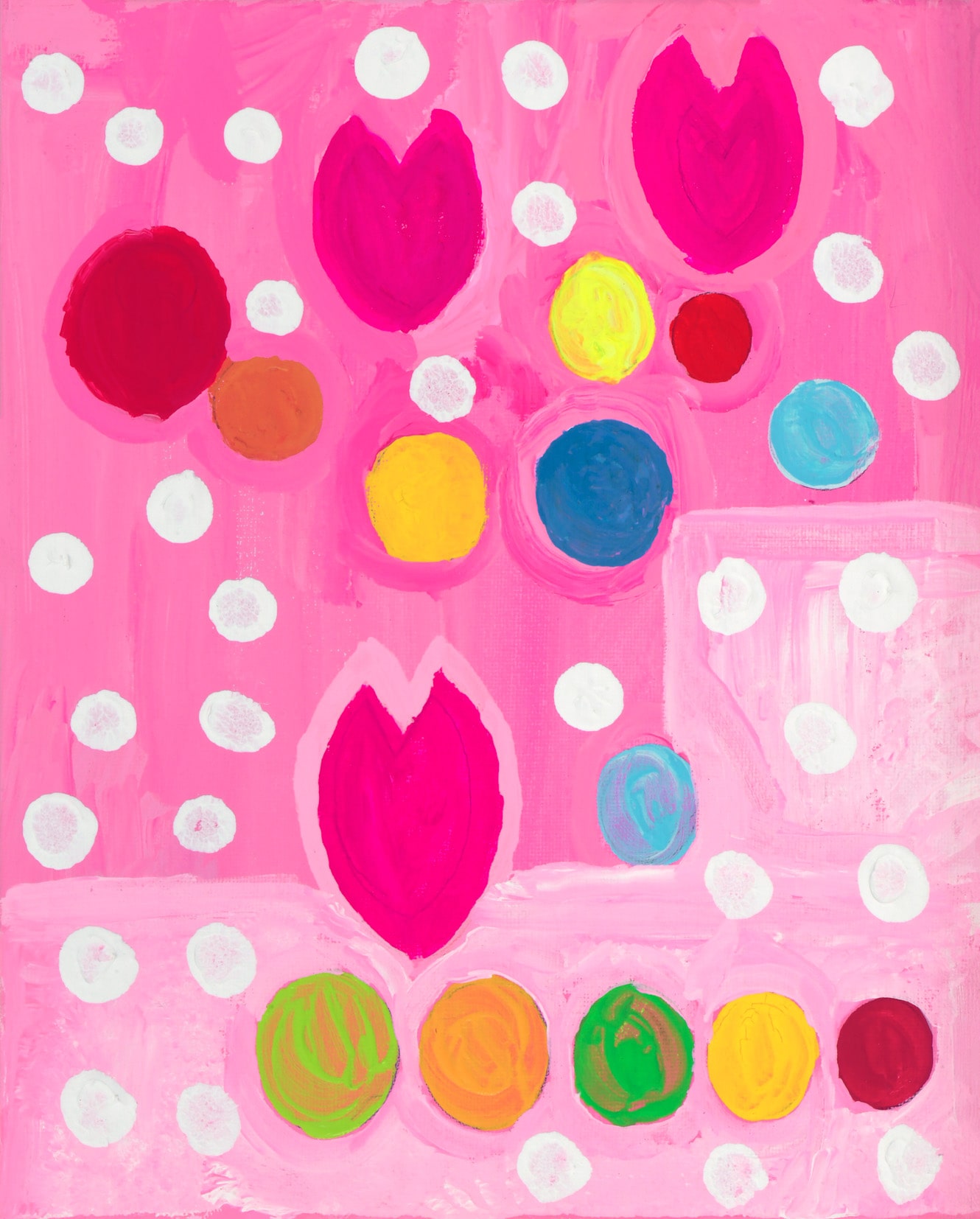 桜と仲良しのフルーツポンチ